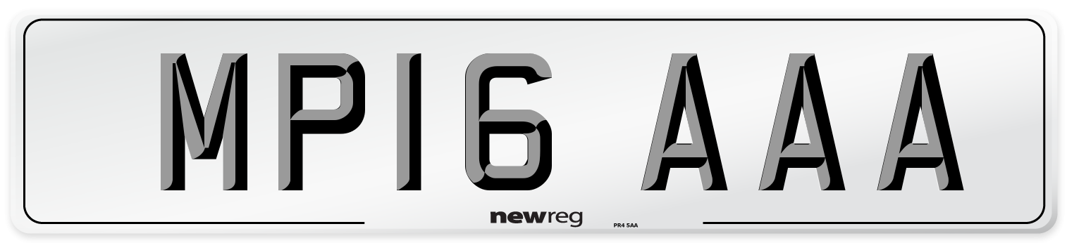 MP16 AAA Number Plate from New Reg